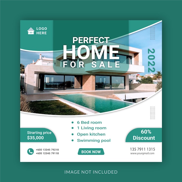 Perfect Home For Sale Social Media Post Instagram Template