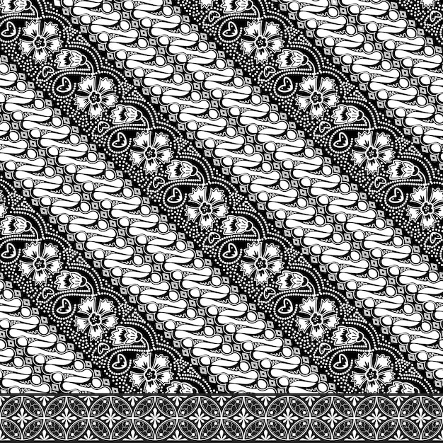 Perfectly seamless monochrome indonesian batik 01