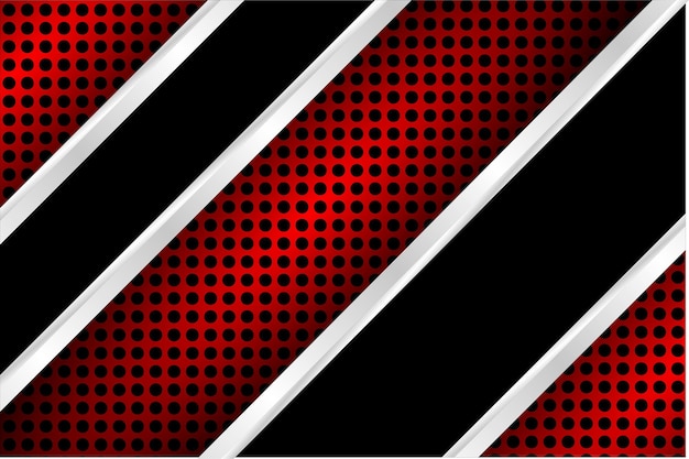 Perforated steel background with red color combination