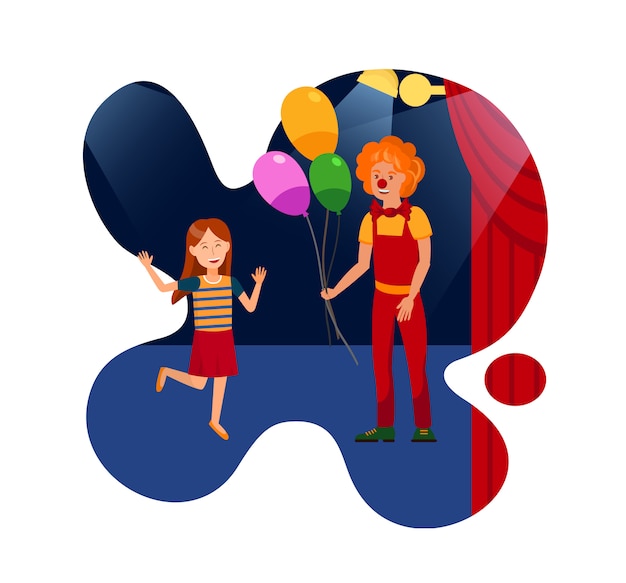 Performance in Circus for Kids Flat Illustration