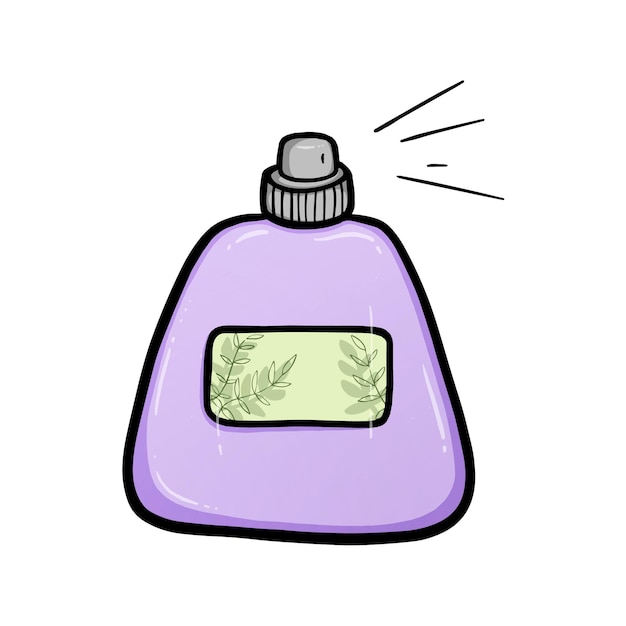 Perfume bottle for body fragrance perfume doodle linear cartoon coloring