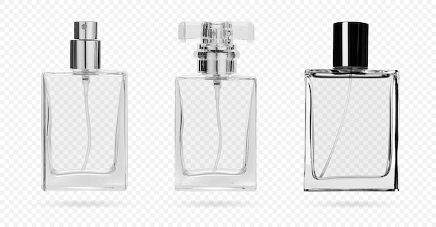 Vector perfume bottle glass bottle for perfume and perfumery vector illustration realistic 3d mockup