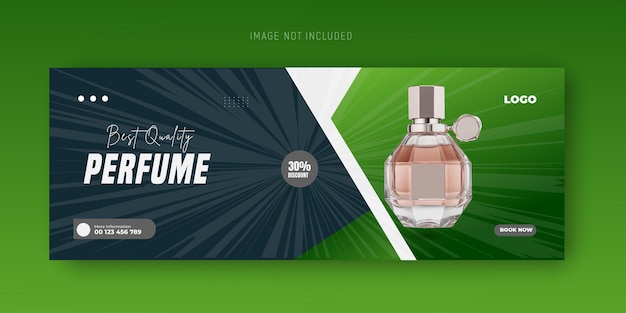 Vector perfume facebook cover or social media cover template design