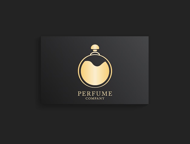 perfume logo design in mockup for branding