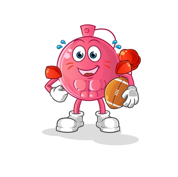 Perfume playing rugby character. cartoon mascot vector