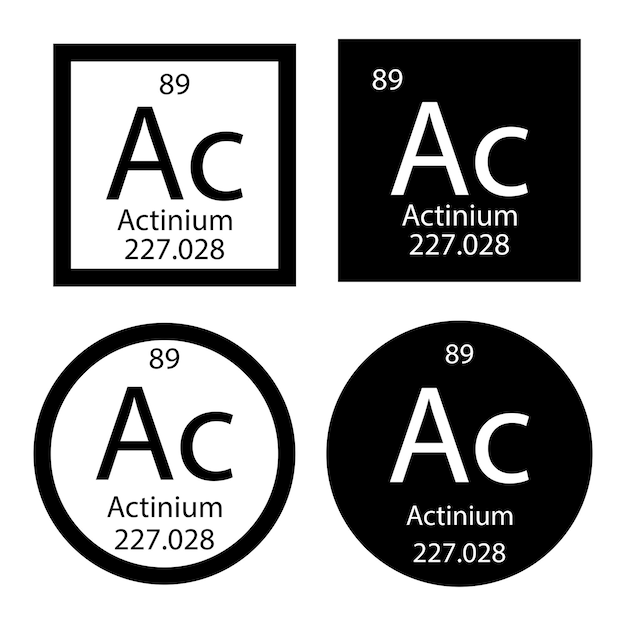 Periodic table element chemical symbol actinium molecule chemistry vector atom icon