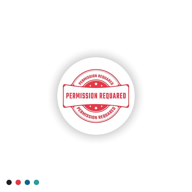 PERMISSION REQUARED Sticker Sign or Stamp Round Label on White Background