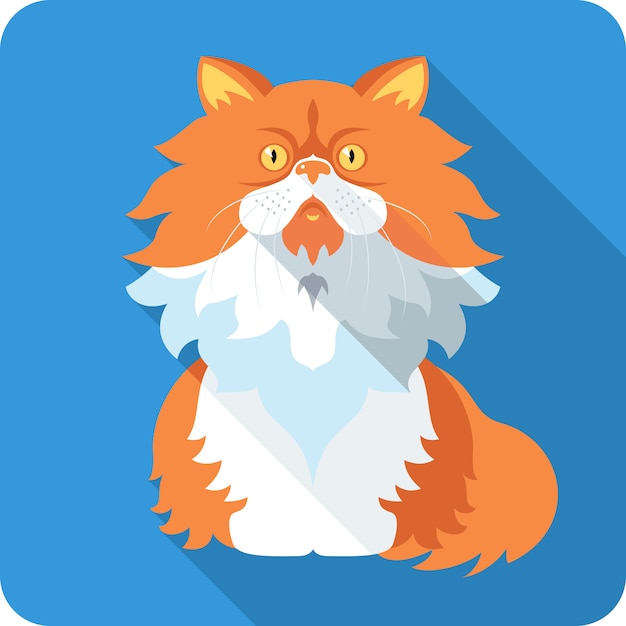 Persian Cat icon flat design