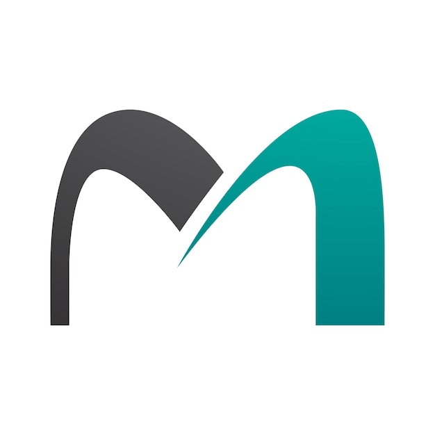 Persian Green and Black Arch Shaped Letter M Icon