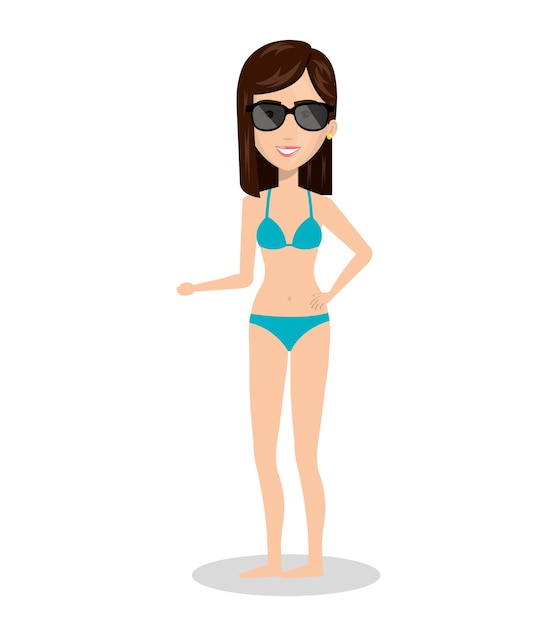 person charcter with Swimwear vector illustration design