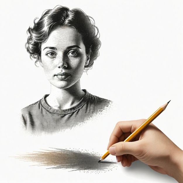 Person creating grainy textures with pencil vector set white background isolated a high qua