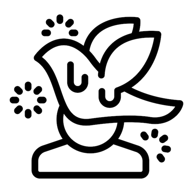 Vector person experiencing positive thinking with bird flying over head icon