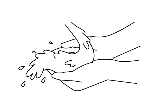 Person hands with clean water