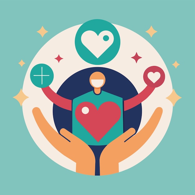 Vector a person holding a heart in their hands symbolizing love and care capture the essence of ab testing in optimizing marketing campaigns