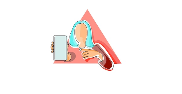 Person holding mobile phone Important message on the screen Cellphone with applications in hand Finger pressing button Bright color vector image Single object