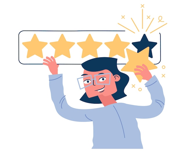 The person leaves a fivestar rating and positive feedback Customer feedback