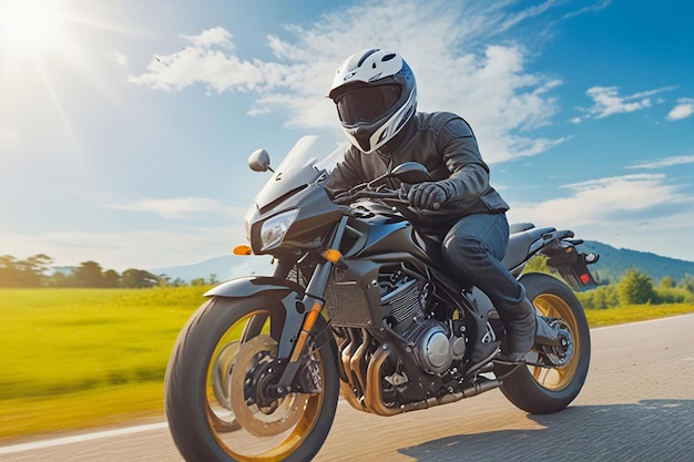 a person on a motorcycle with the word motor on the front