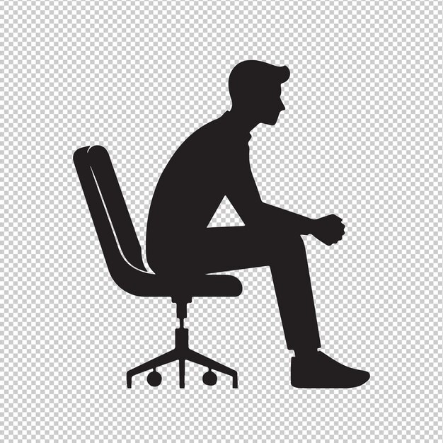 Vector person sitting silhouette isolated on white background