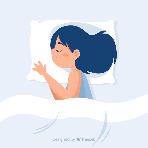 Person sleeping in bed background