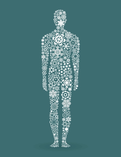 Vector person a snowflake