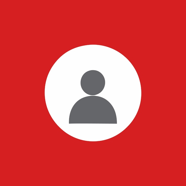 a person in a white circle with a red background