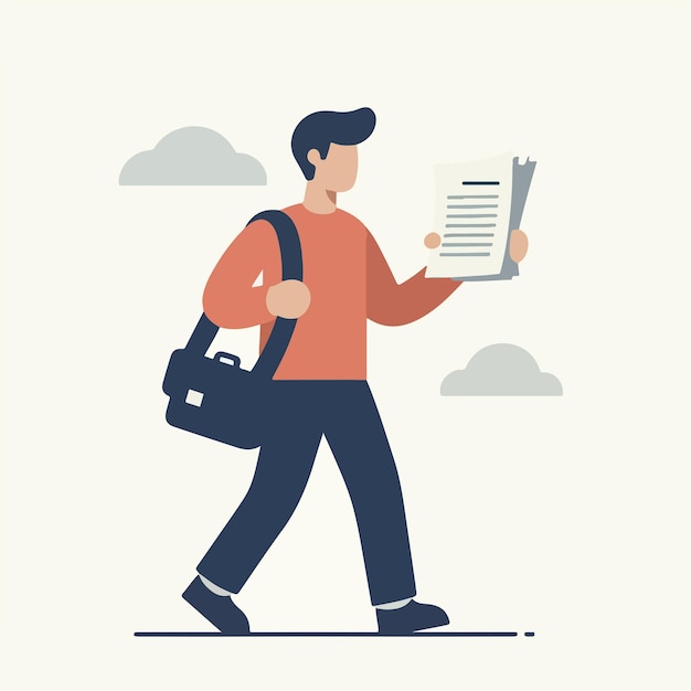 person with notepad simple and minimalist flat design style