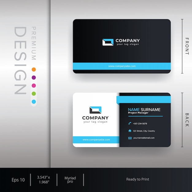 Personal business card with luxury style and elegant template