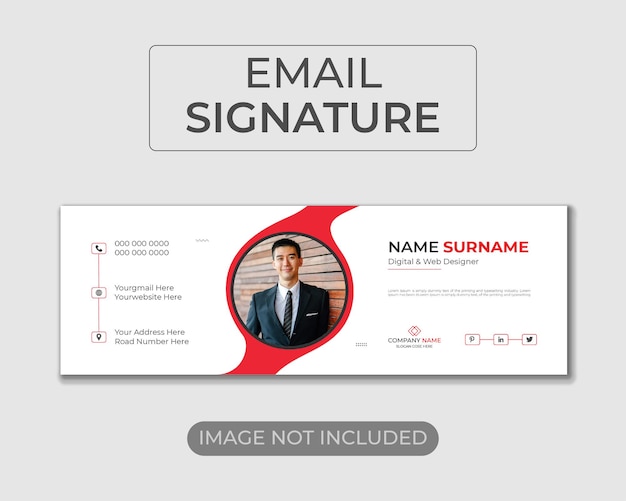 Personal Business Email Signature Template or Footer and Social Media Cover Design