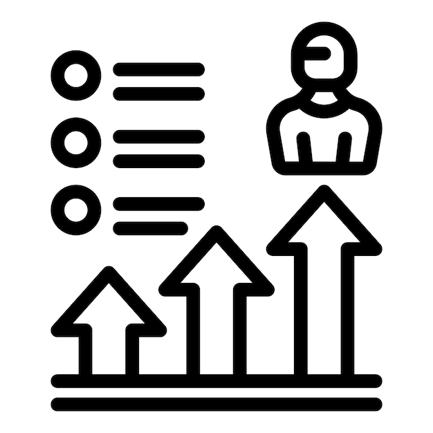 Personal capacity progression icon outline vector Gain new skills