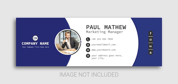 Personal and company email signature template or professional social media cover design