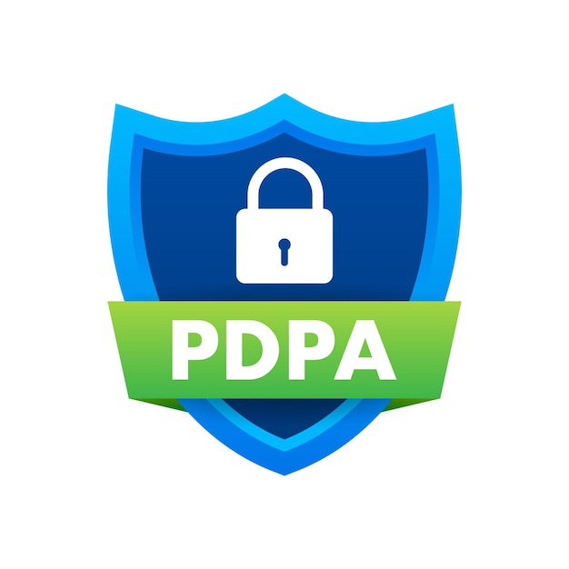 Personal data protection act PDPA Secure data Shield icon Vector stock illustration