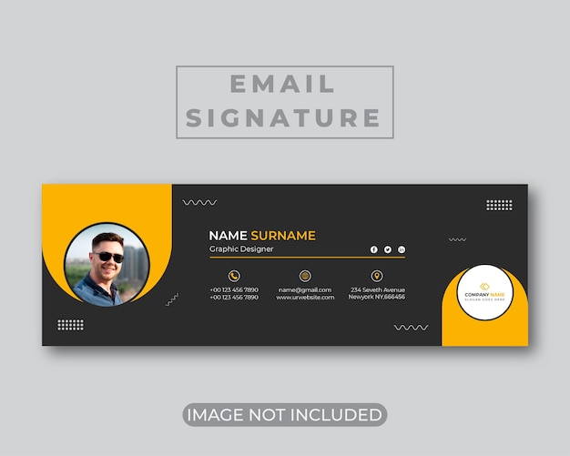 Personal minimalist email signature template design or Personal email footer and social media cover