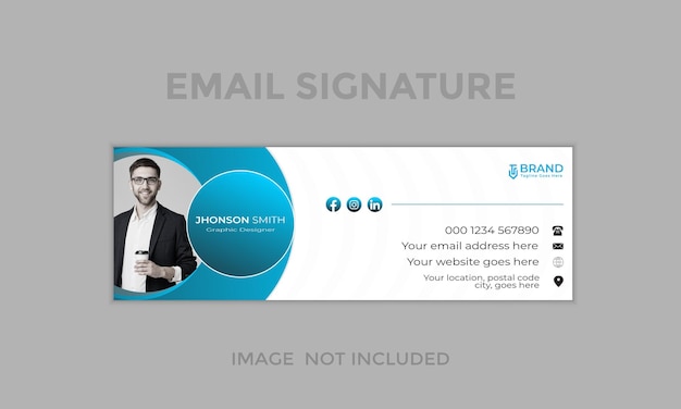 Personal minimalist email signature template design