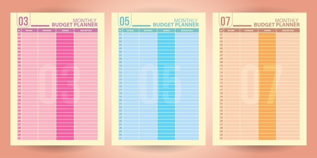 Personal monthly budget plan, Printable Budget Planner Templates, Income and expense tracker