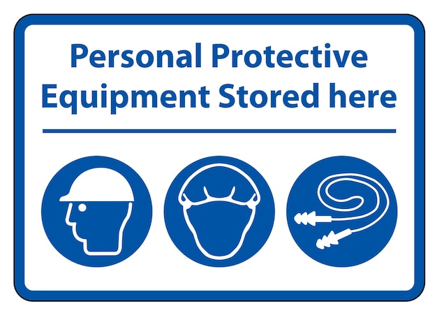 Vector personal protective equipment ppe stored here isolate on white backgroundvector illustration eps10