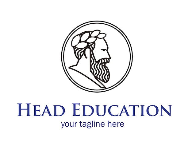 persons head with crown for educational logo