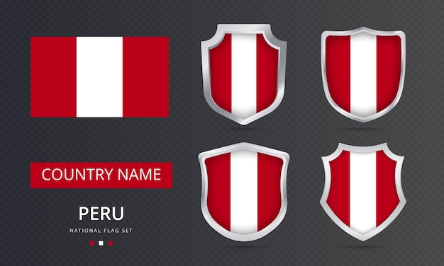 Peru flag map location element design