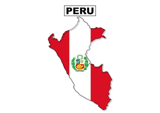 Peru flag map in vector