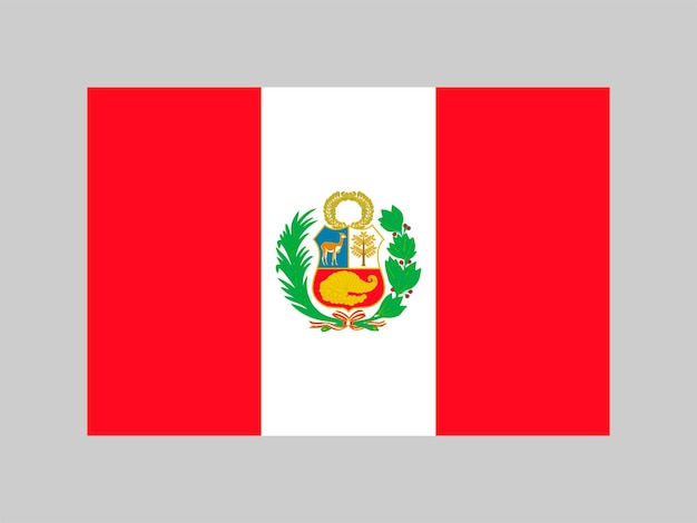 Peru flag official colors and proportion Vector illustration