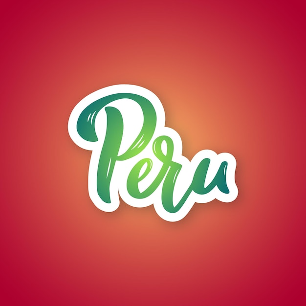 Peru hand drawn lettering phrase Sticker