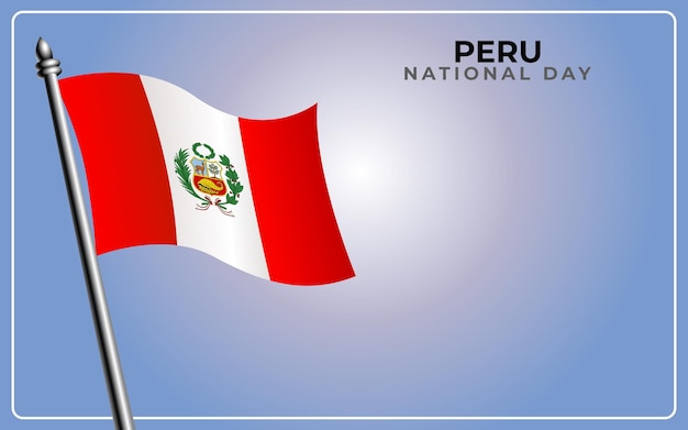 Peru national flag isolated on gradient color background