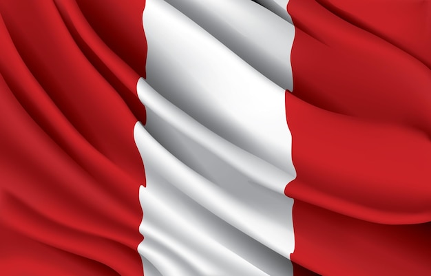 peru national flag waving realistic vector illustration