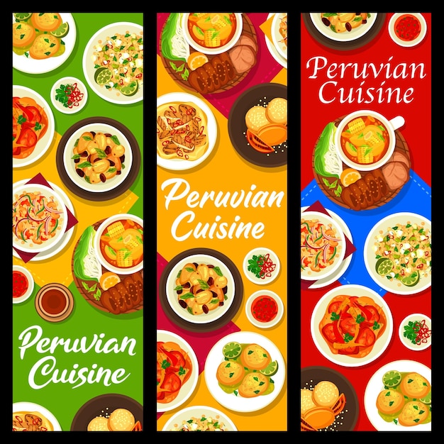 Peruvian cuisine restaurant food vertical banners