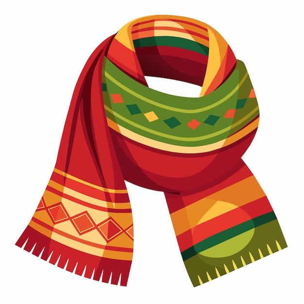 Vector peruvian wool scarf vector graphics illustration eps source file format lossless scaling icon design