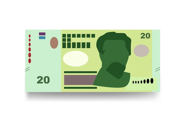 Peso Uruguayo Vector Illustration Uruguay money set bundle banknotes Paper money 20 UYU