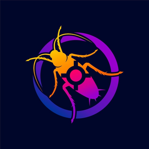 pest control logo with cockroach concept