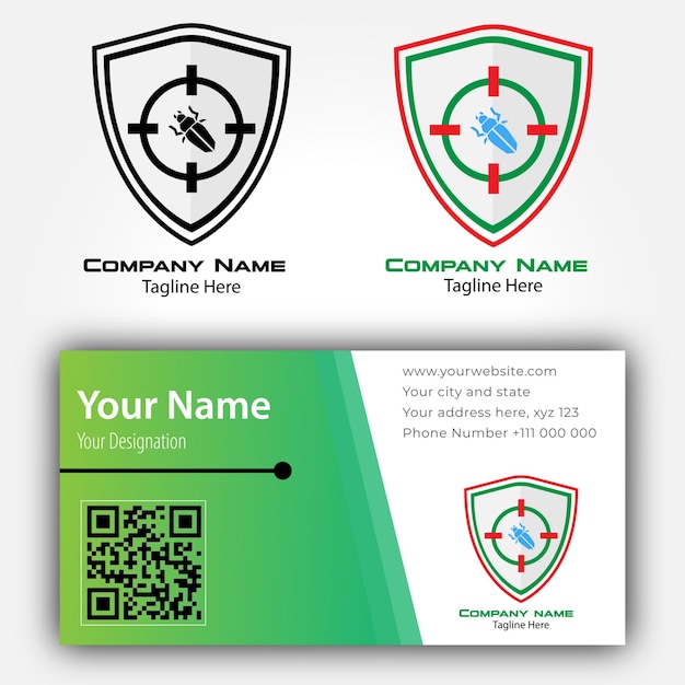 Pest control logo with stationary business card