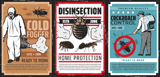 Pest control vector posters cockroach control