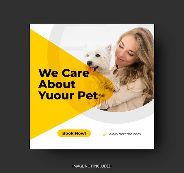 pet care social media post or web banner template