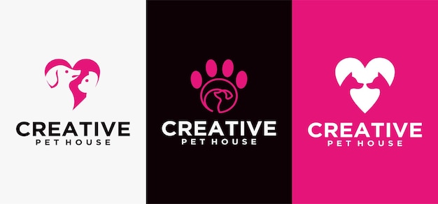 pet cat dog logo pet house pet dog logo vector logo